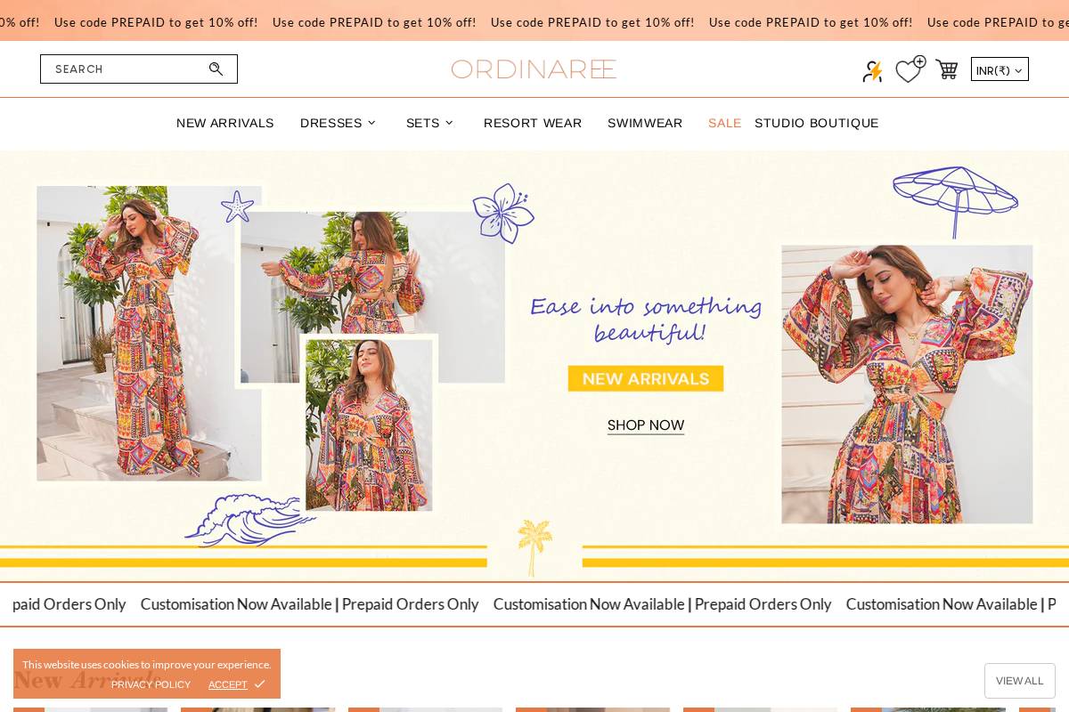 ordinaree.com homepage screenshot