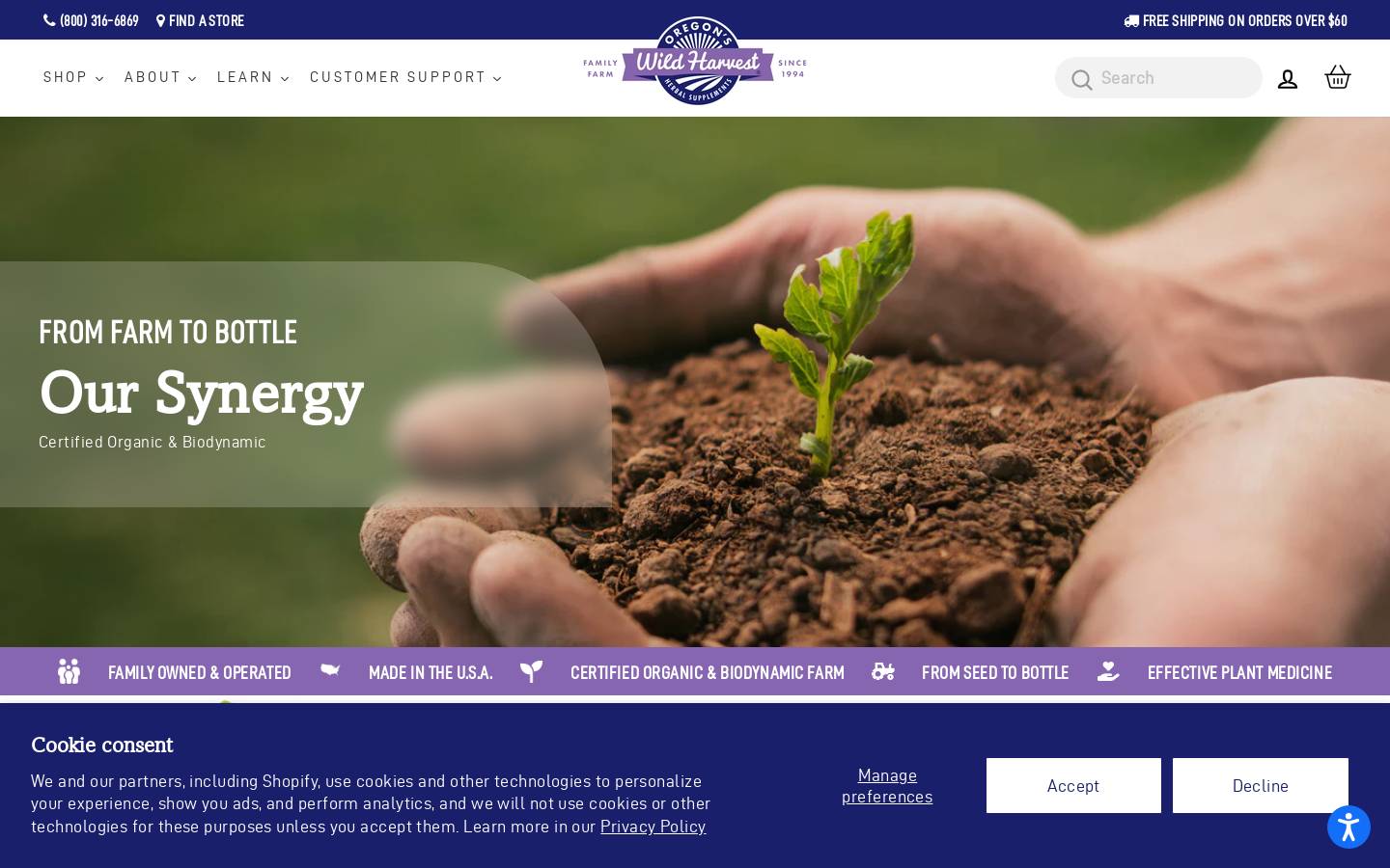 Oregon's Wild Harvest homepage screenshot