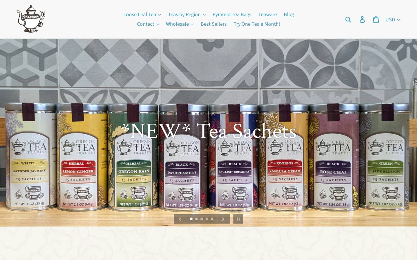 oregonteatraders.com homepage screenshot