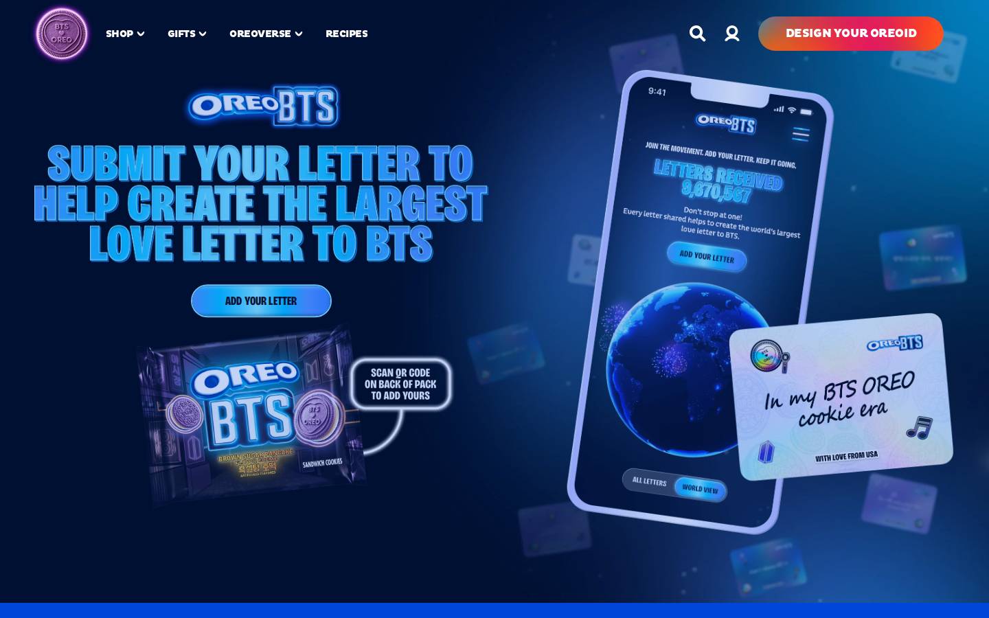 Oreo homepage screenshot