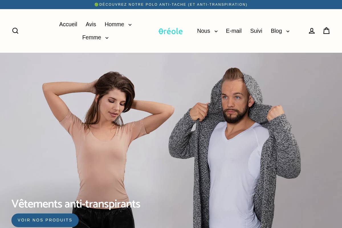 Oreole Shop homepage screenshot