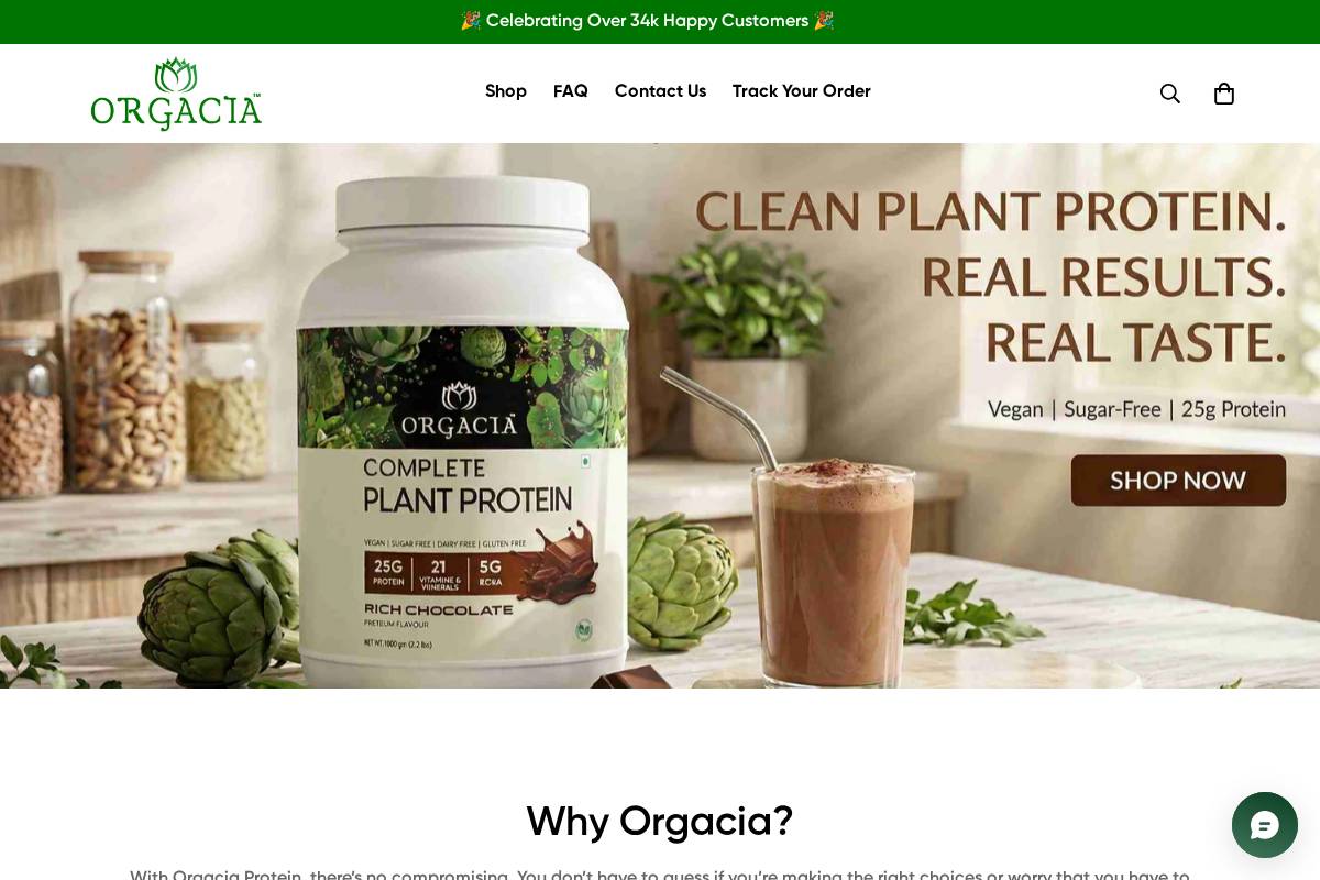 orgacia.com homepage screenshot