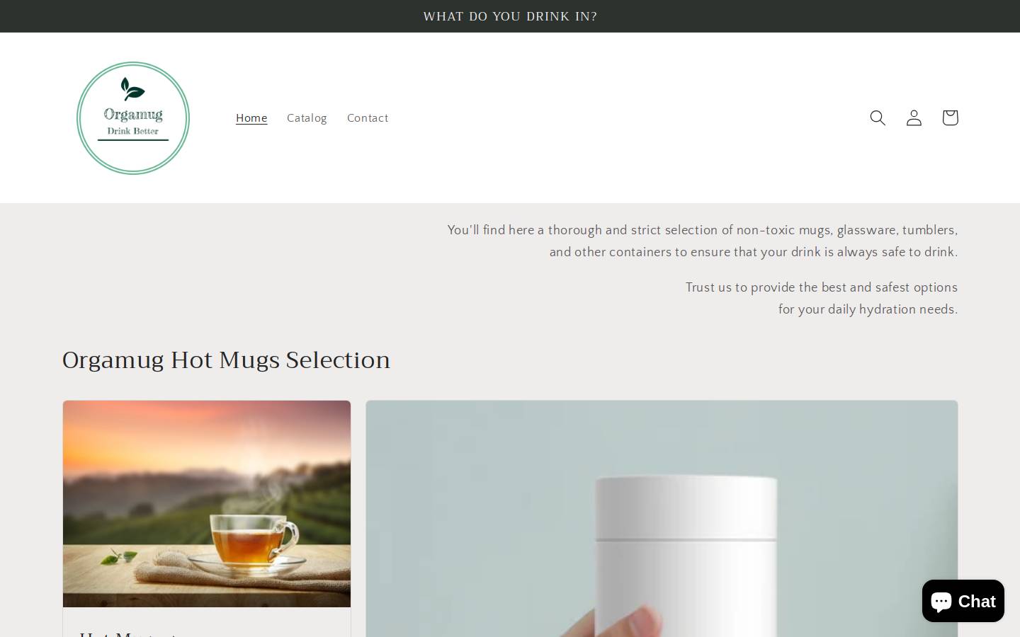 orgamug.com homepage screenshot