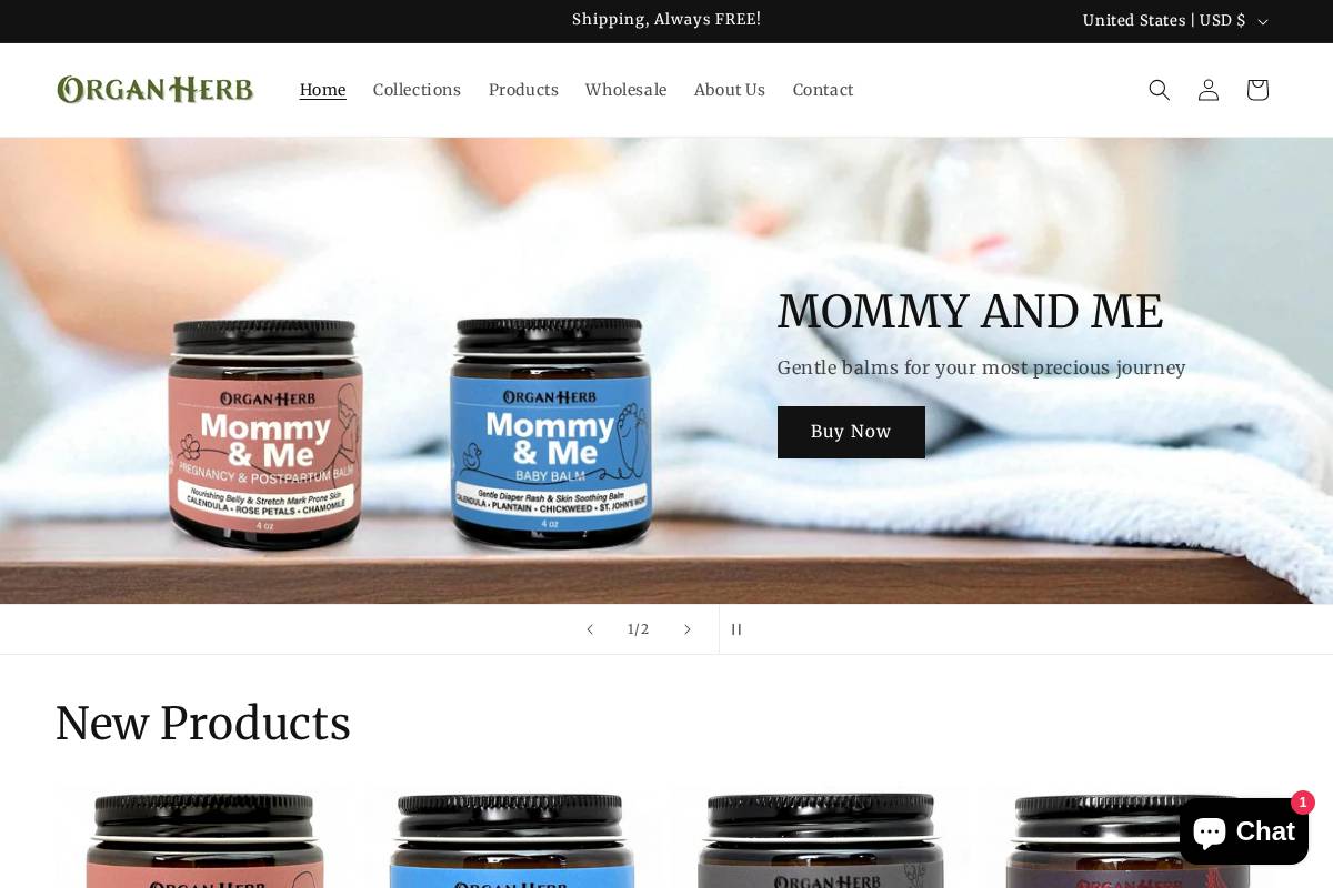 organherb.com homepage screenshot