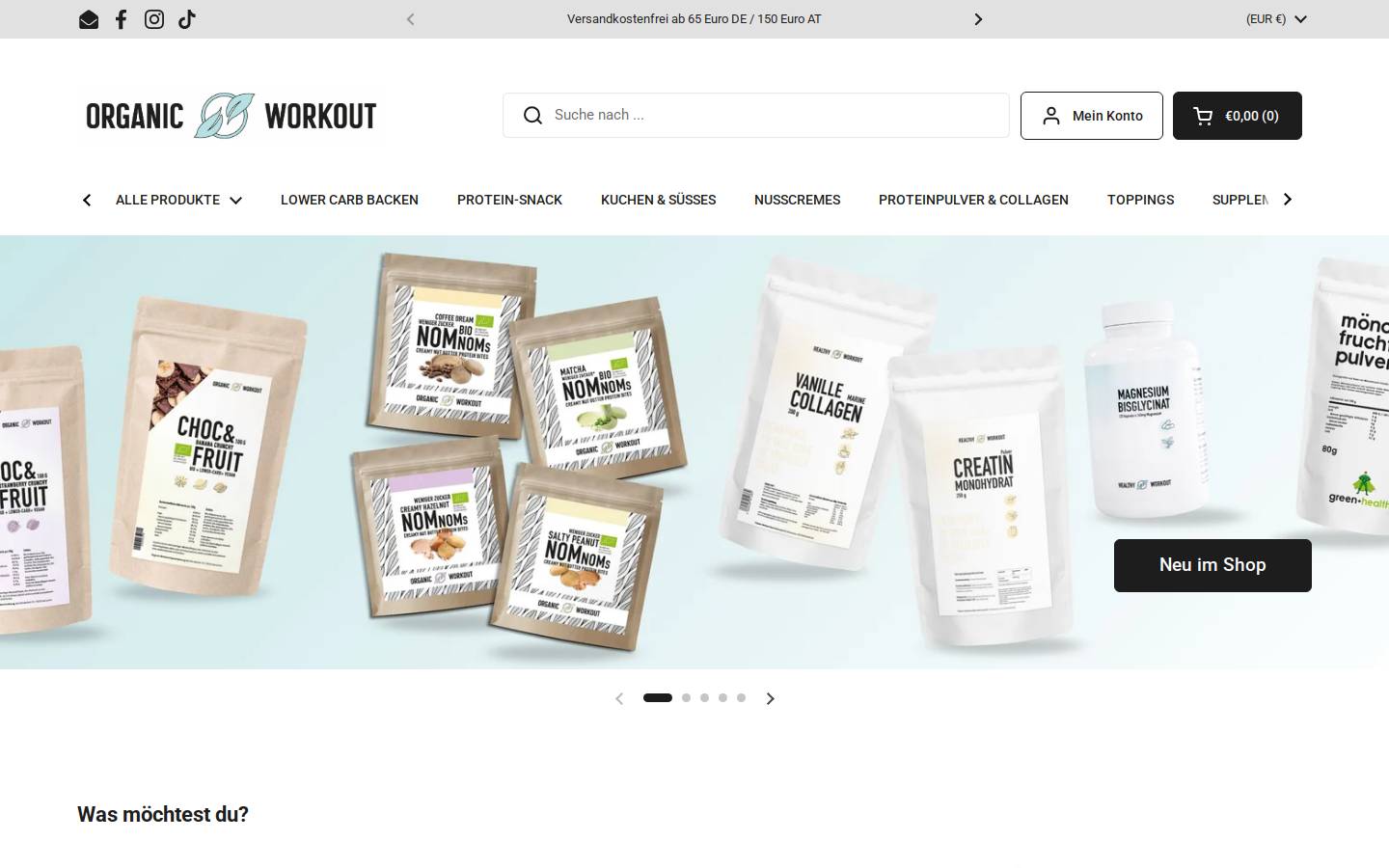 organic-workout.net homepage screenshot