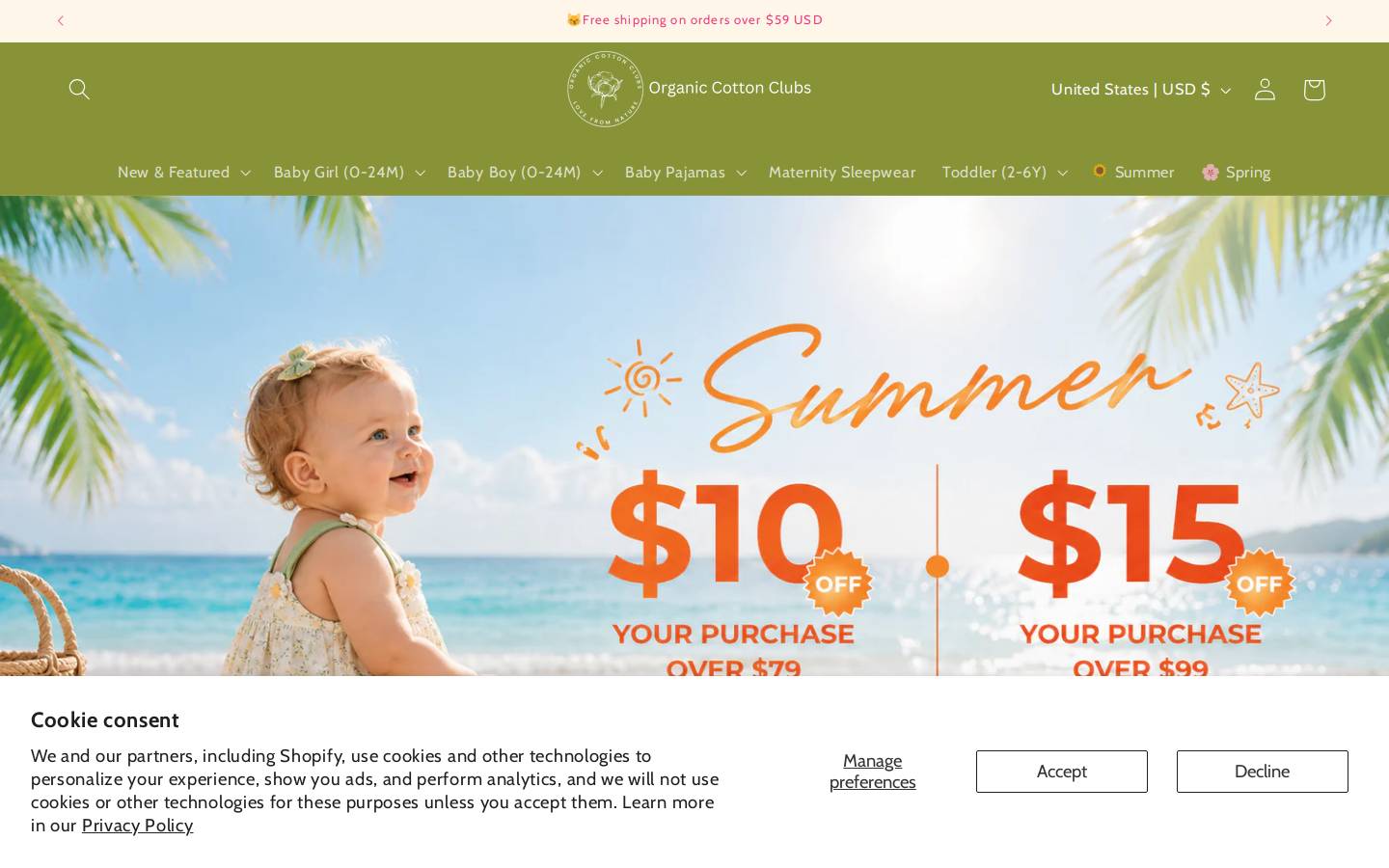 organiccottonclubs.com homepage screenshot
