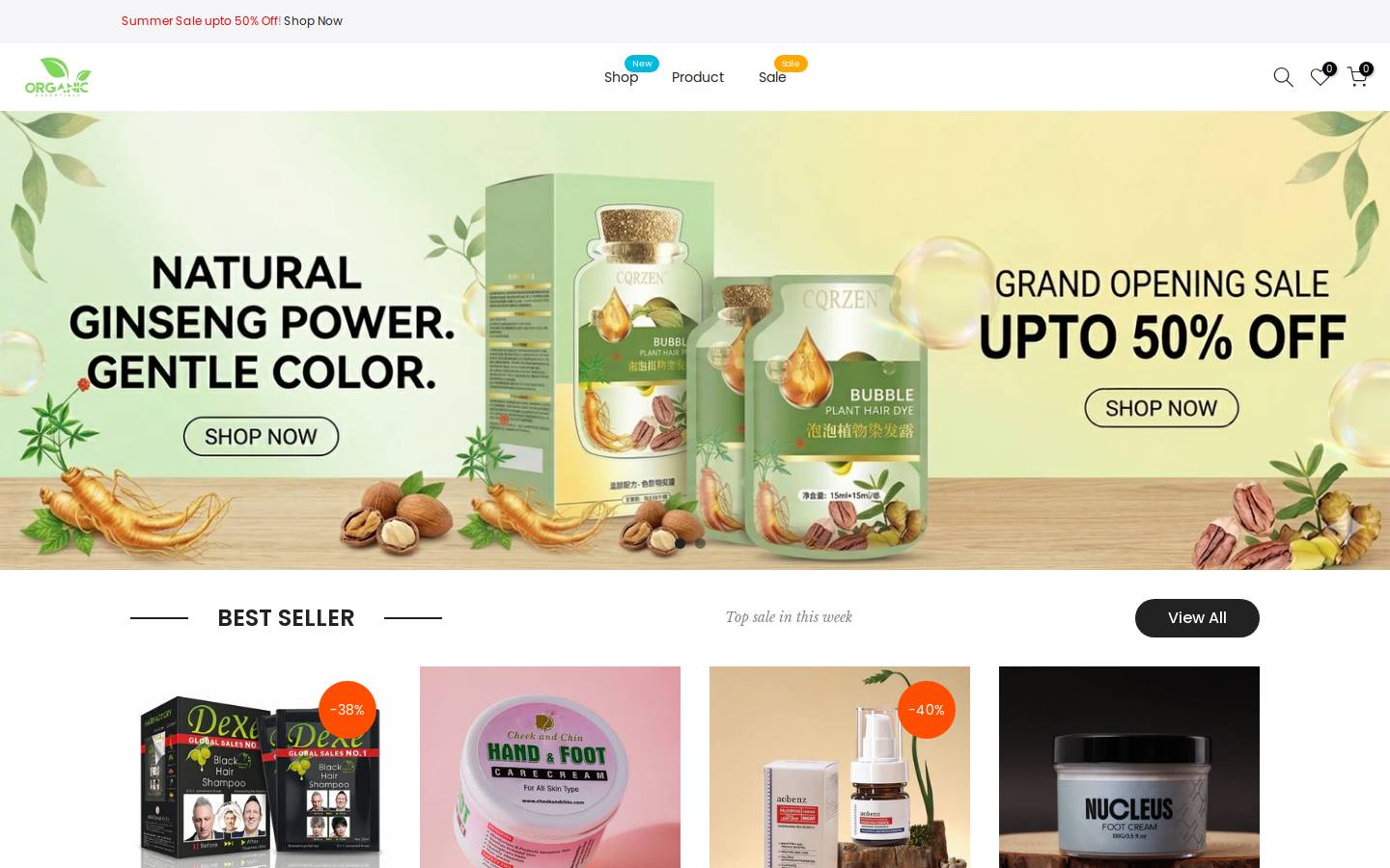 organicessentials.online homepage screenshot
