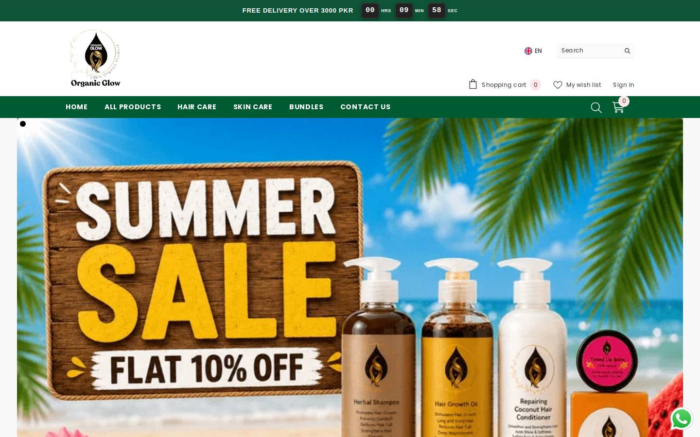 organicglow.online homepage screenshot