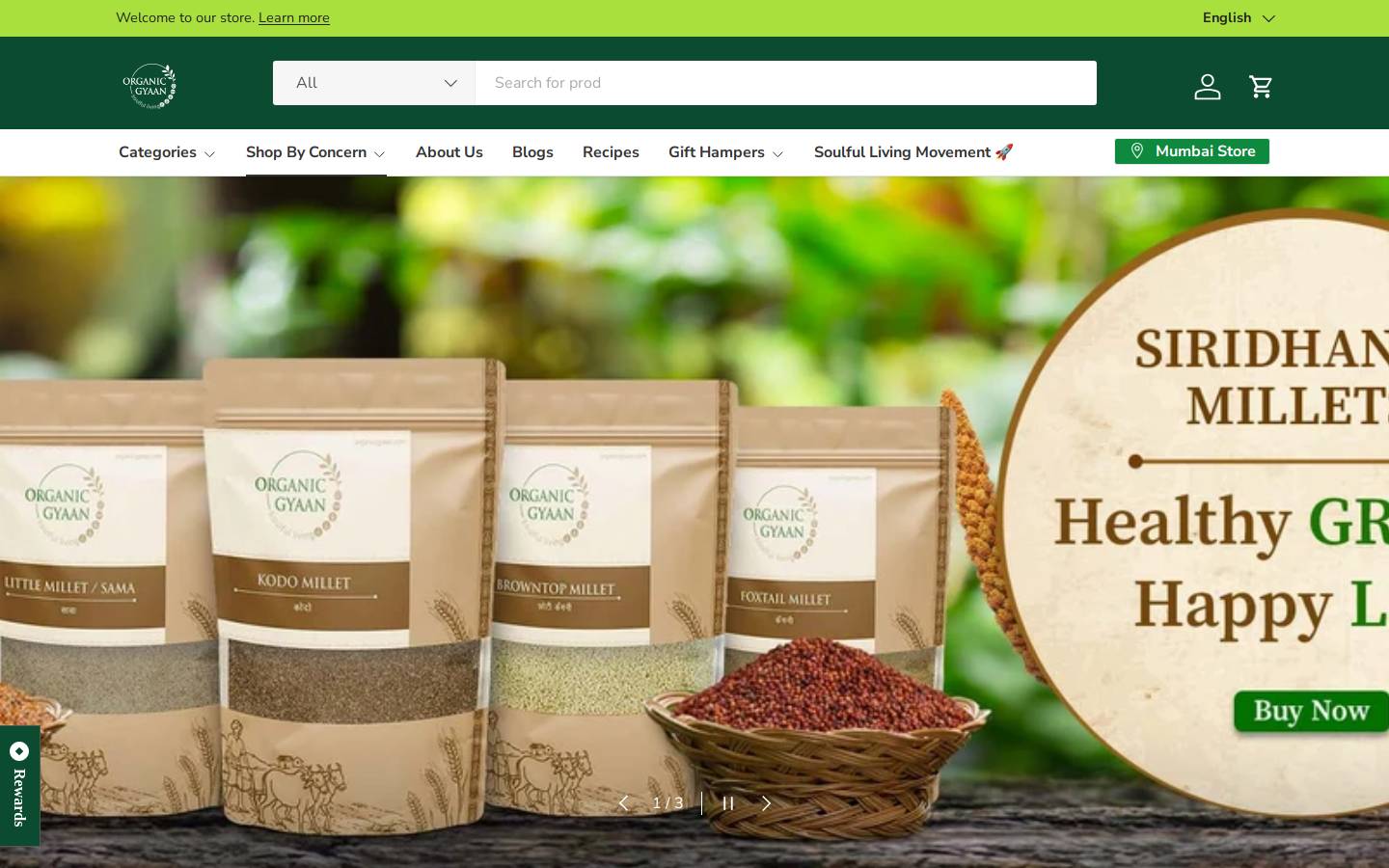 Organic Gyaan homepage screenshot