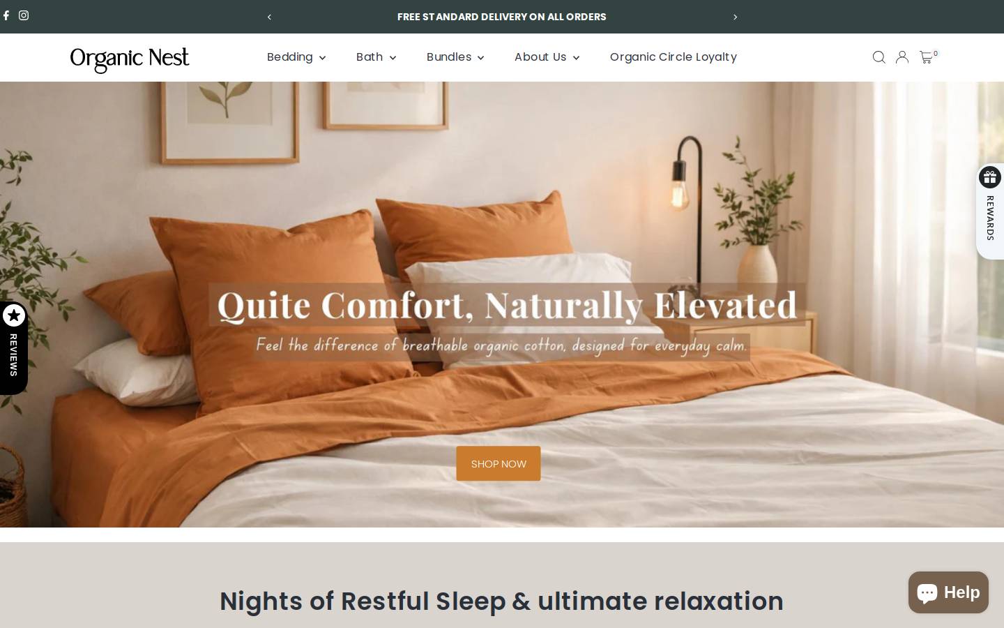 organicnest.store homepage screenshot