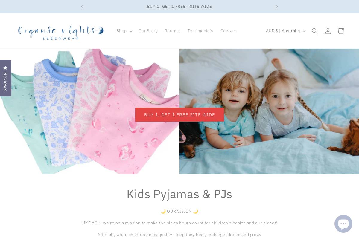 organicnights.com.au homepage screenshot