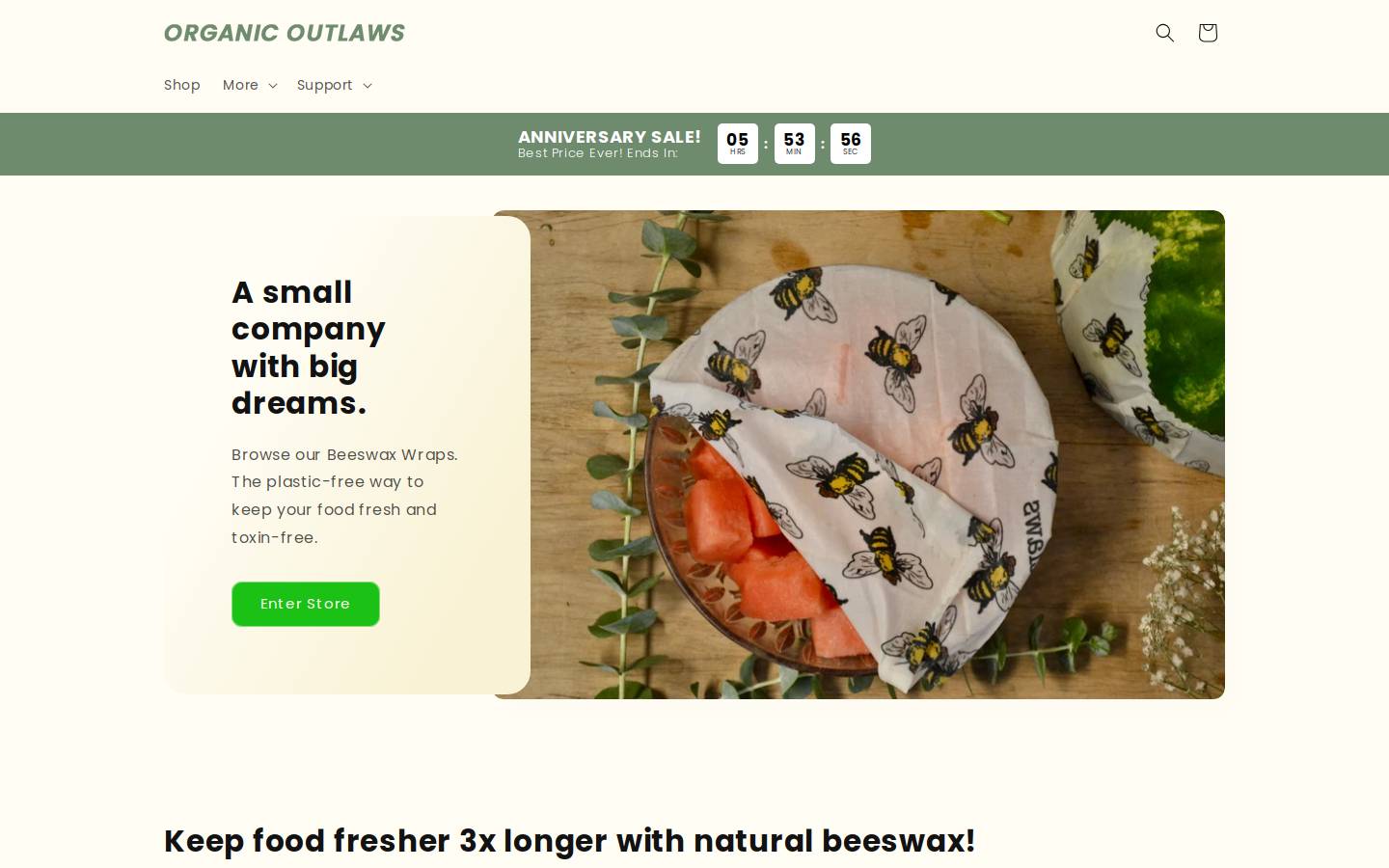 organicoutlawsco.com homepage screenshot