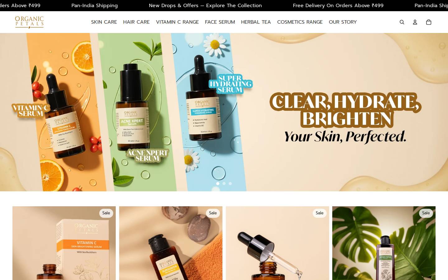 organicpetals.in homepage screenshot