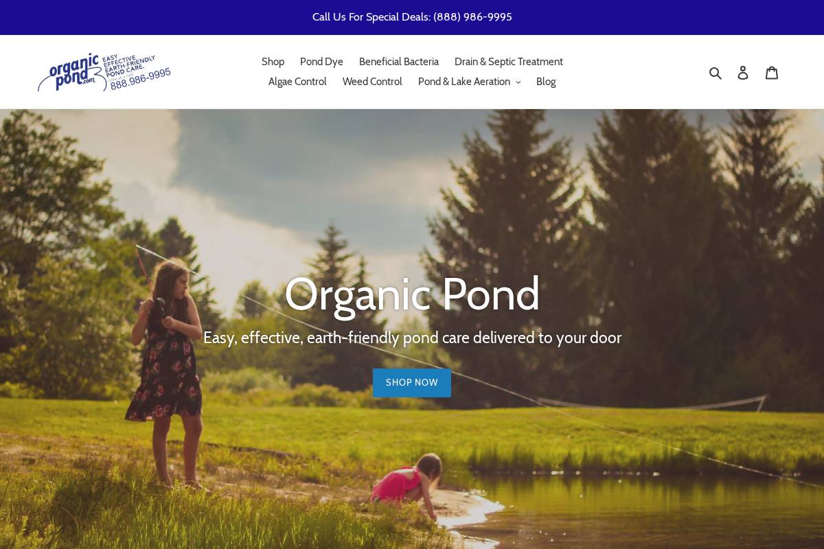 organicpond.com homepage screenshot