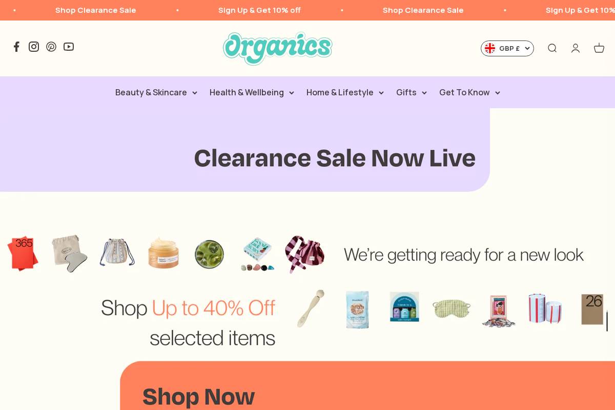 we are Organics homepage screenshot