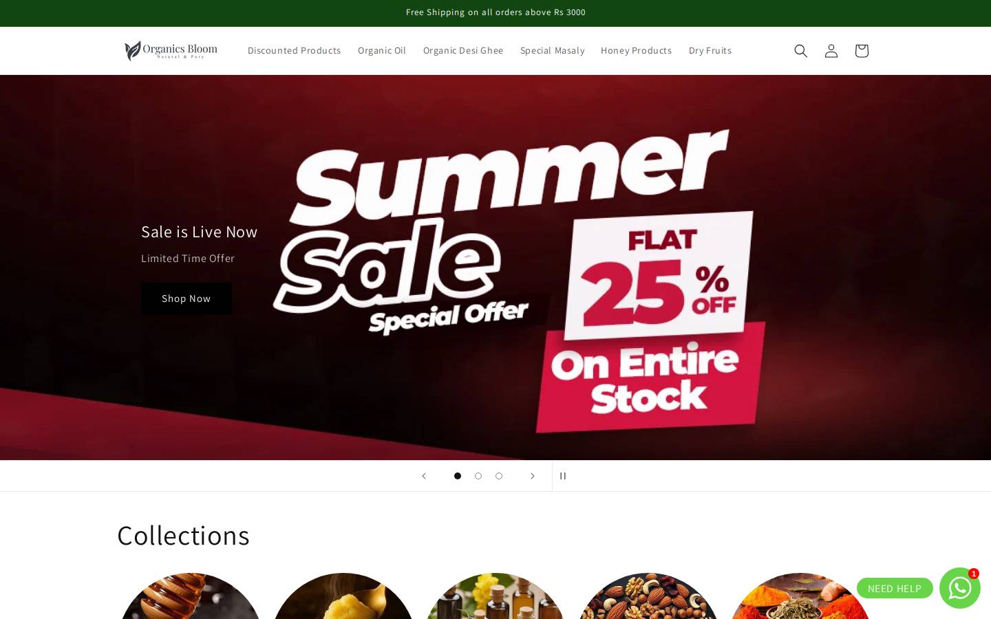 organicsbloom.com homepage screenshot
