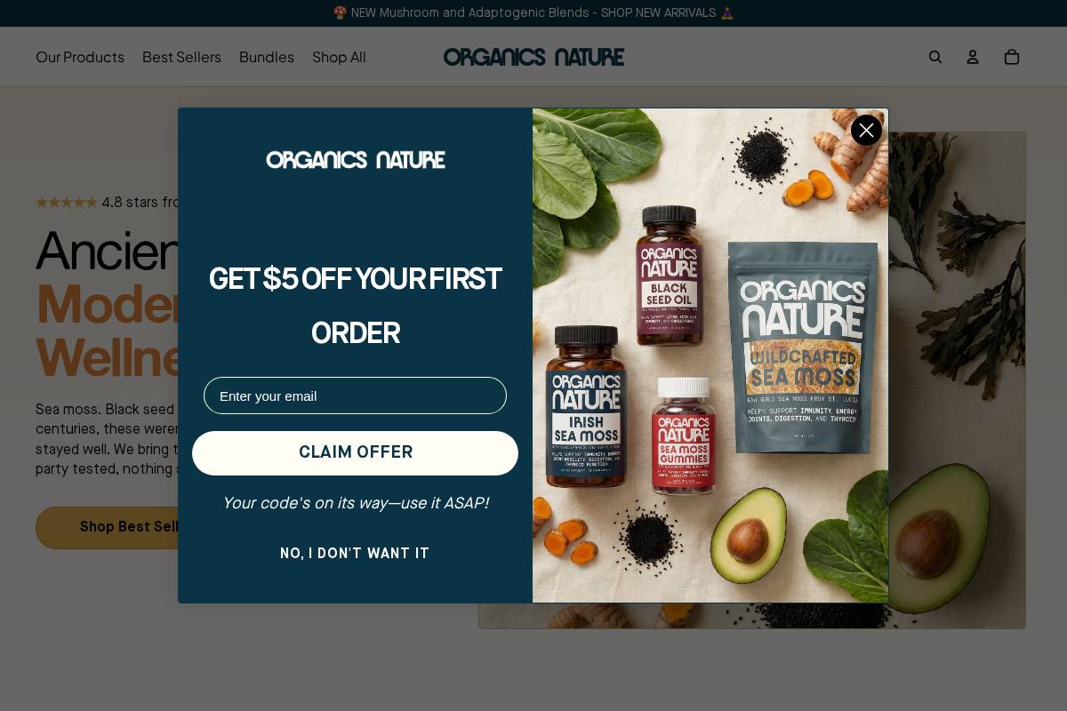 Organicsnature homepage screenshot