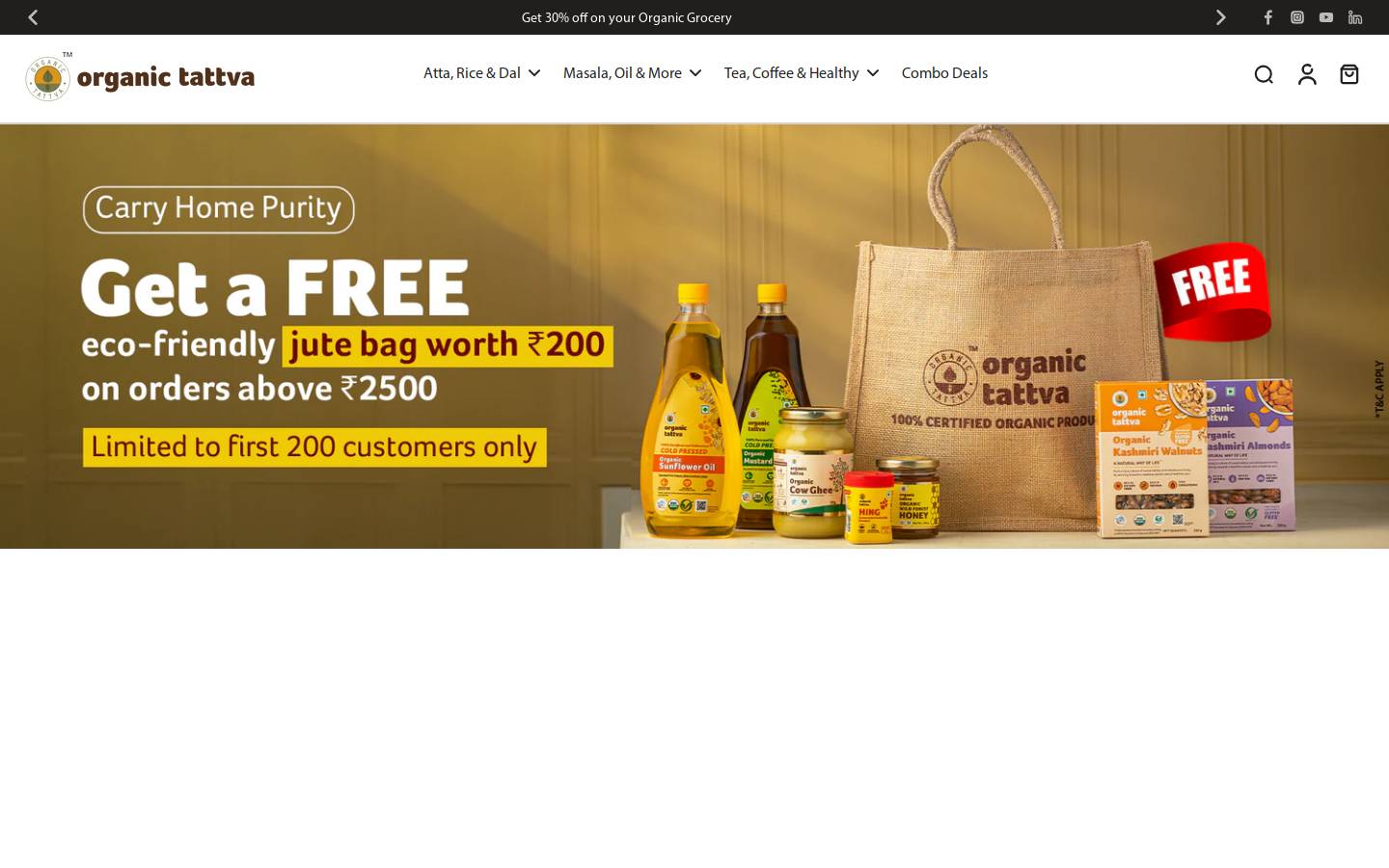 organictattva.com homepage screenshot