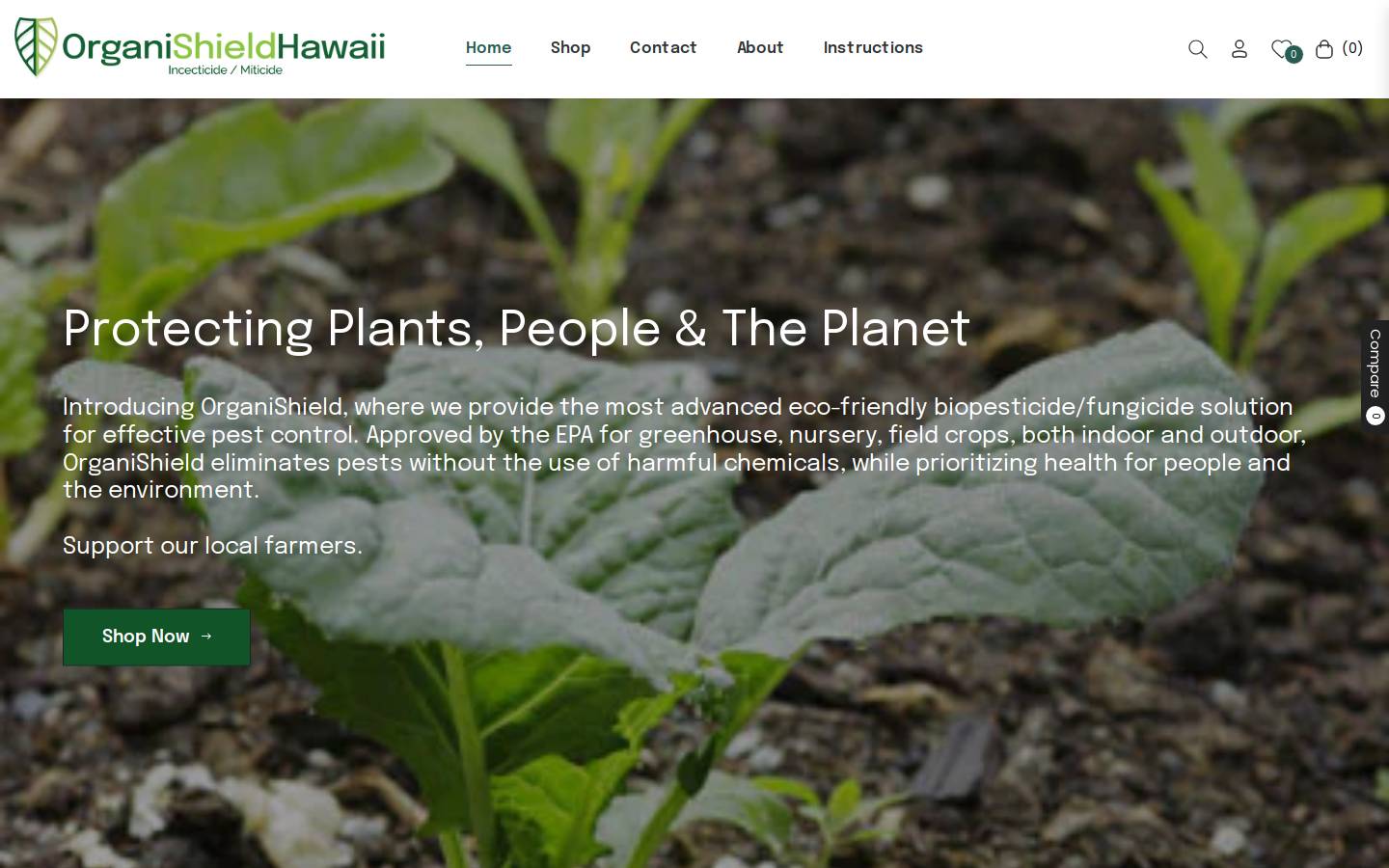 organishieldhawaii.com homepage screenshot
