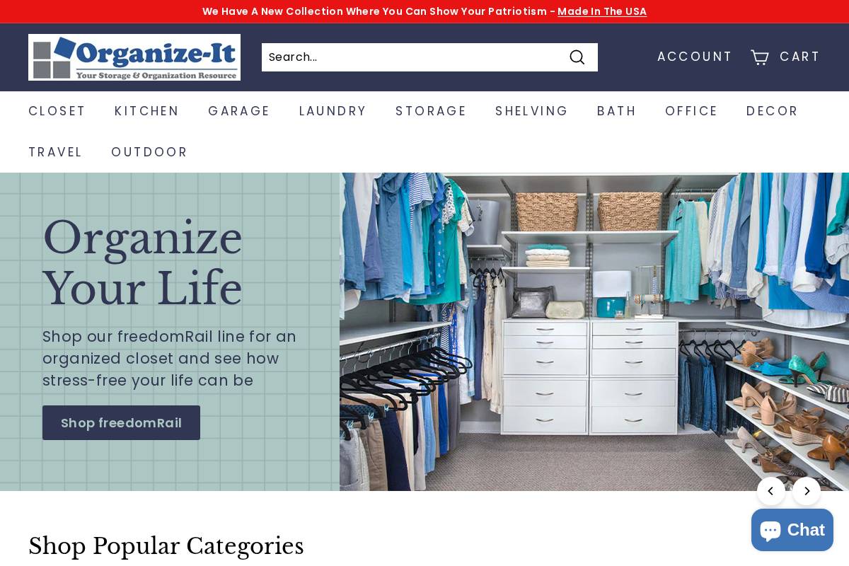 Organize-It homepage screenshot