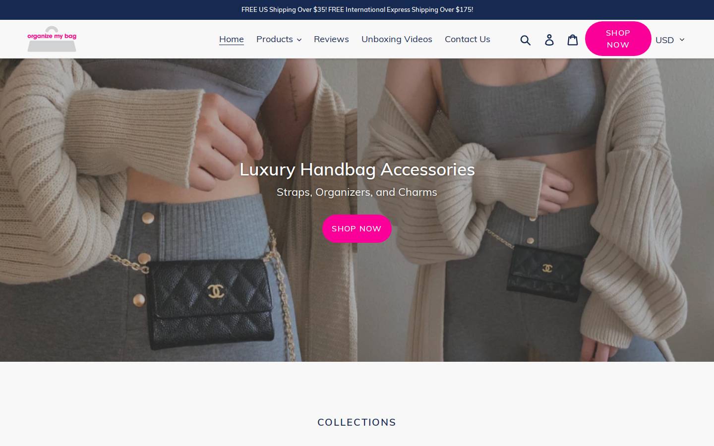 organizemybags.com homepage screenshot