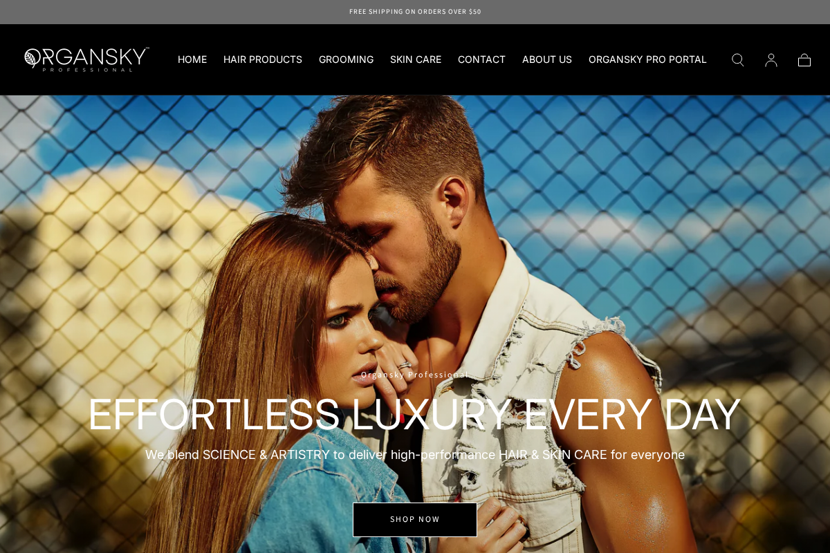 Organski Professional homepage screenshot