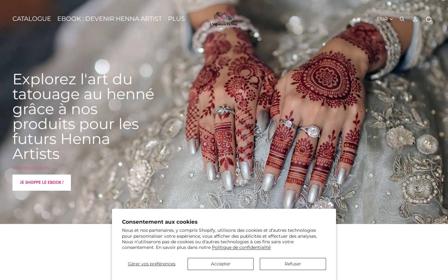 organzahenne.com homepage screenshot
