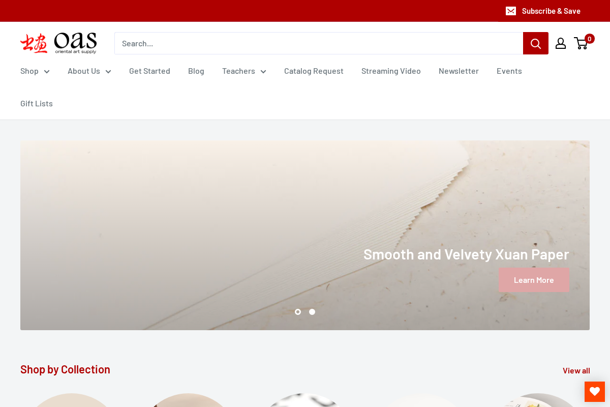 Oriental Art Supply homepage screenshot