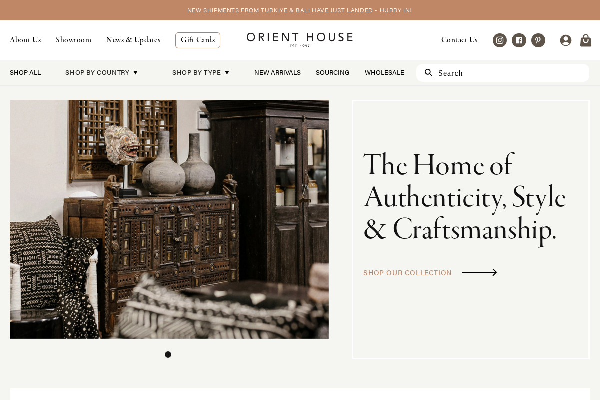 Orient House homepage screenshot