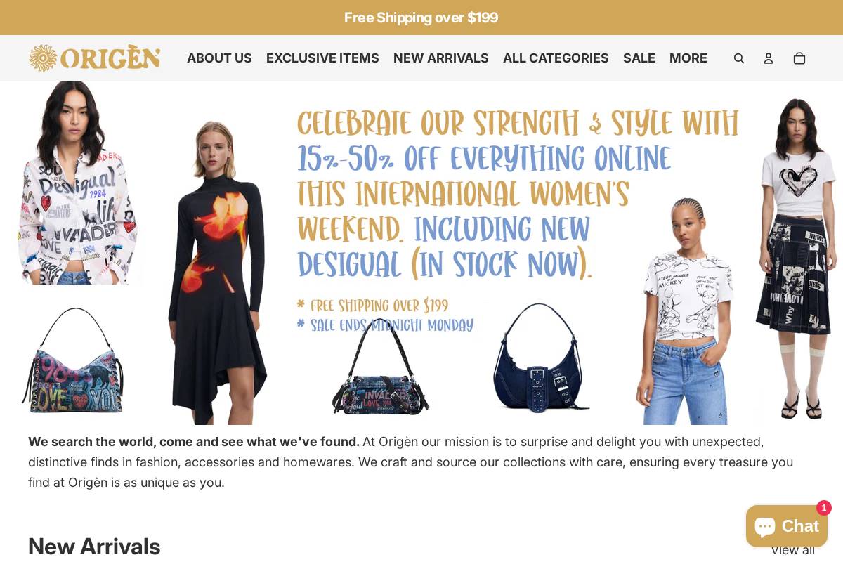 origenimports.com.au homepage screenshot