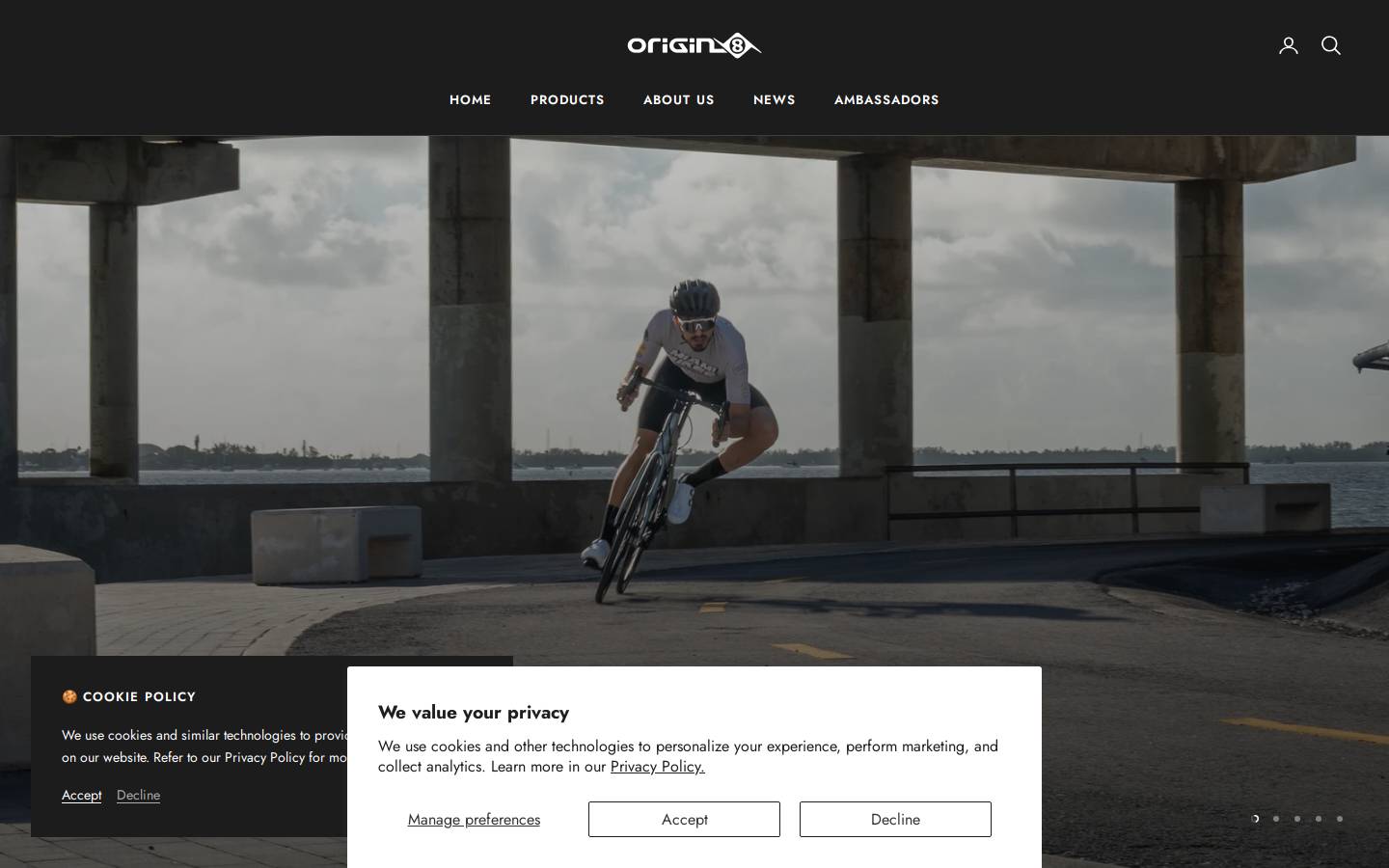 origin8.bike homepage screenshot