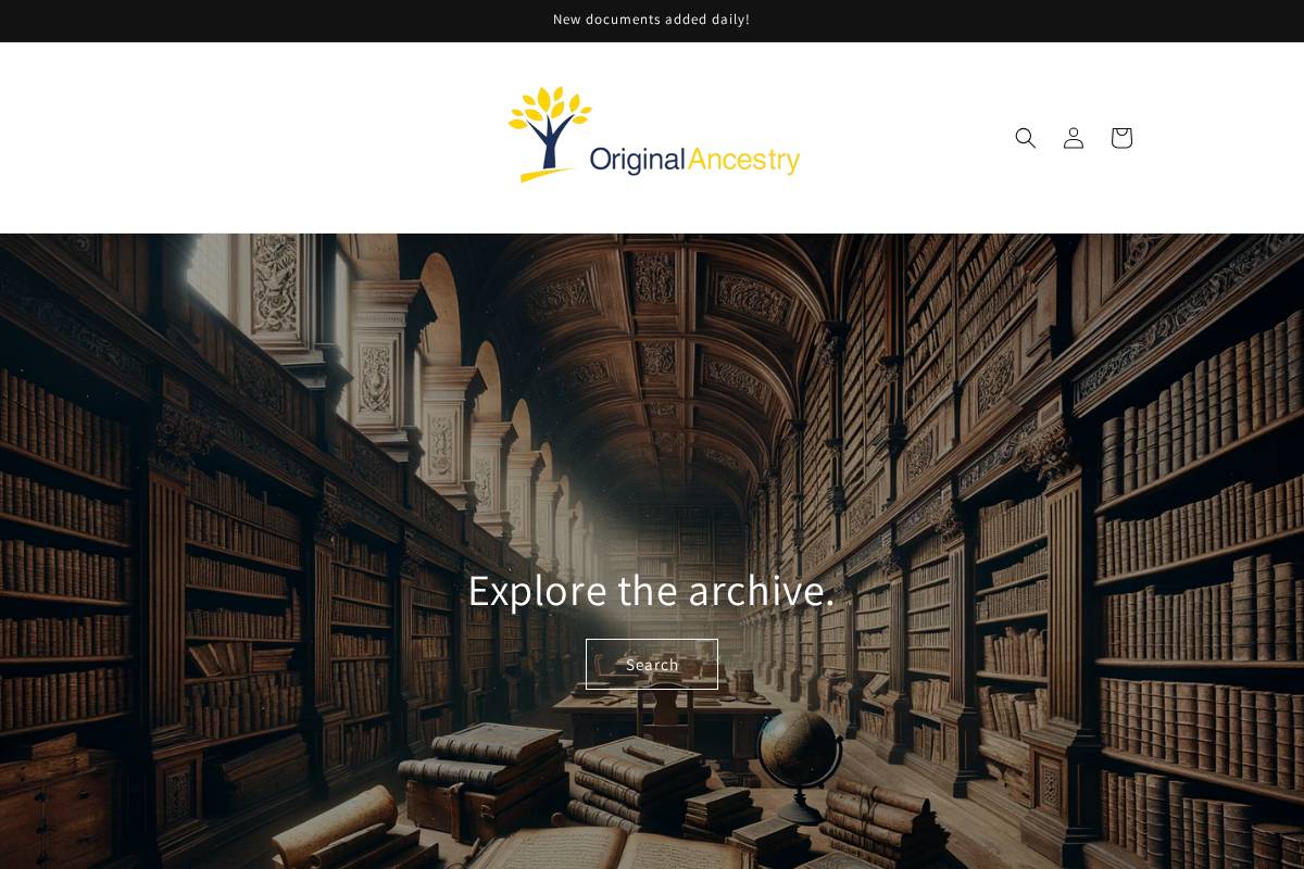 originalancestry.com homepage screenshot