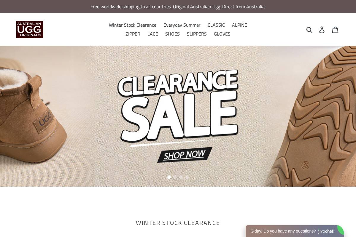 originalaustralianugg.com homepage screenshot
