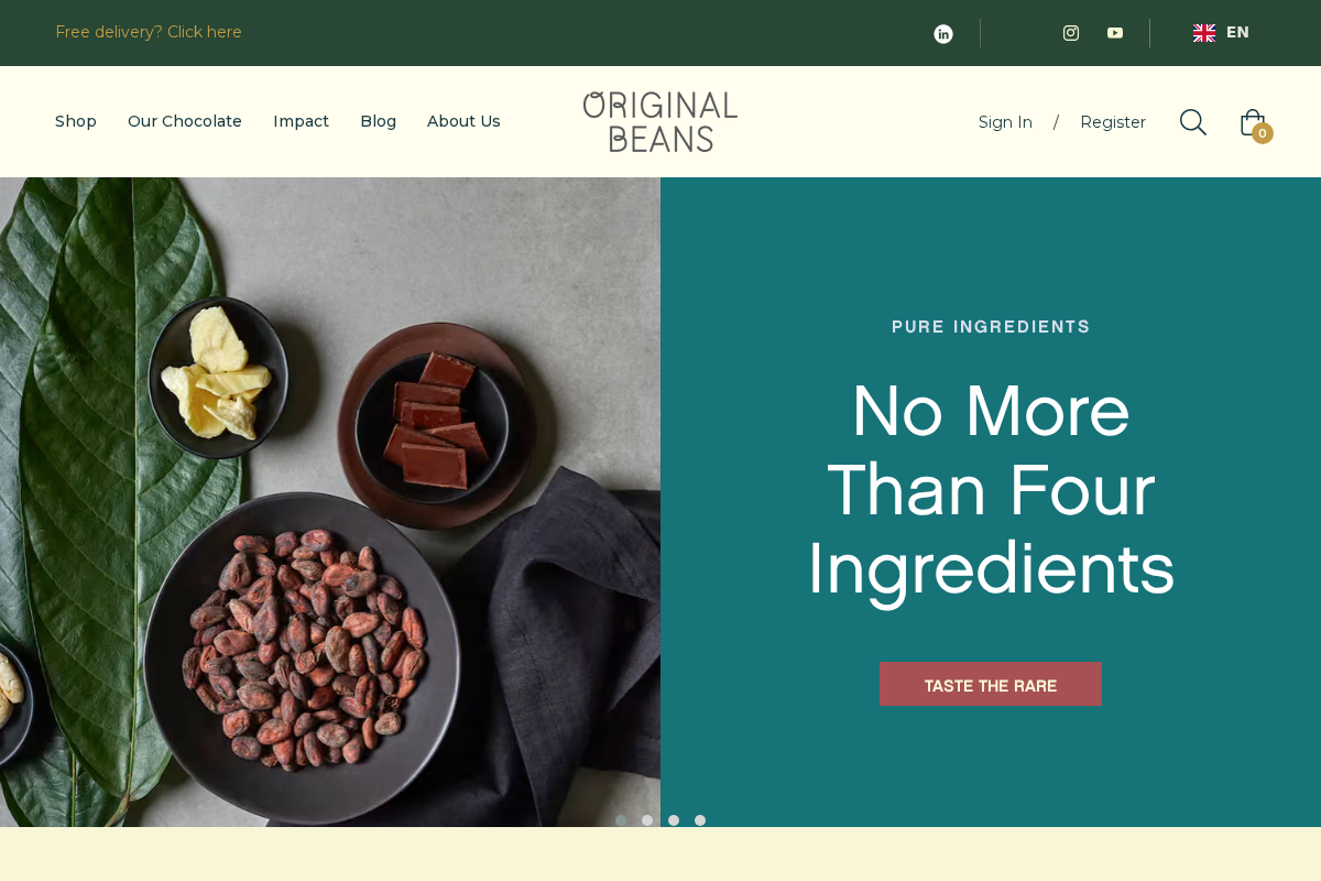 Original Beans homepage screenshot
