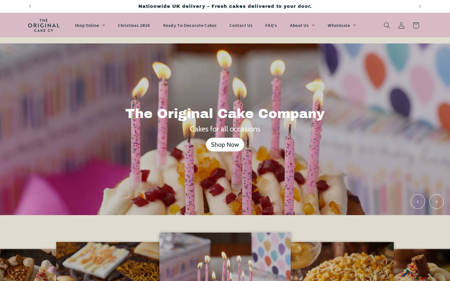 originalcake.co.uk homepage screenshot