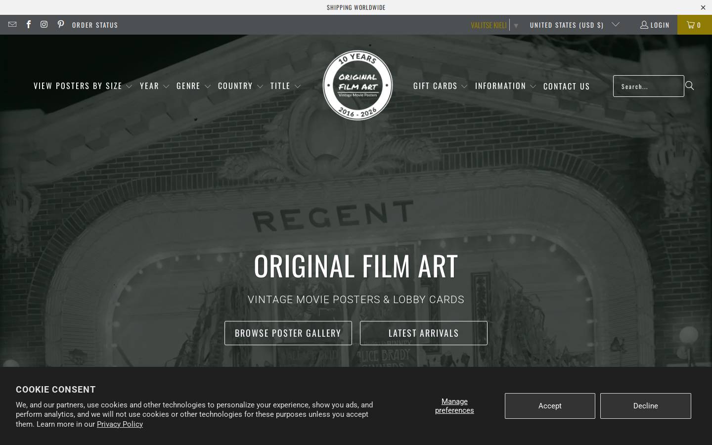 originalfilmart.com homepage screenshot