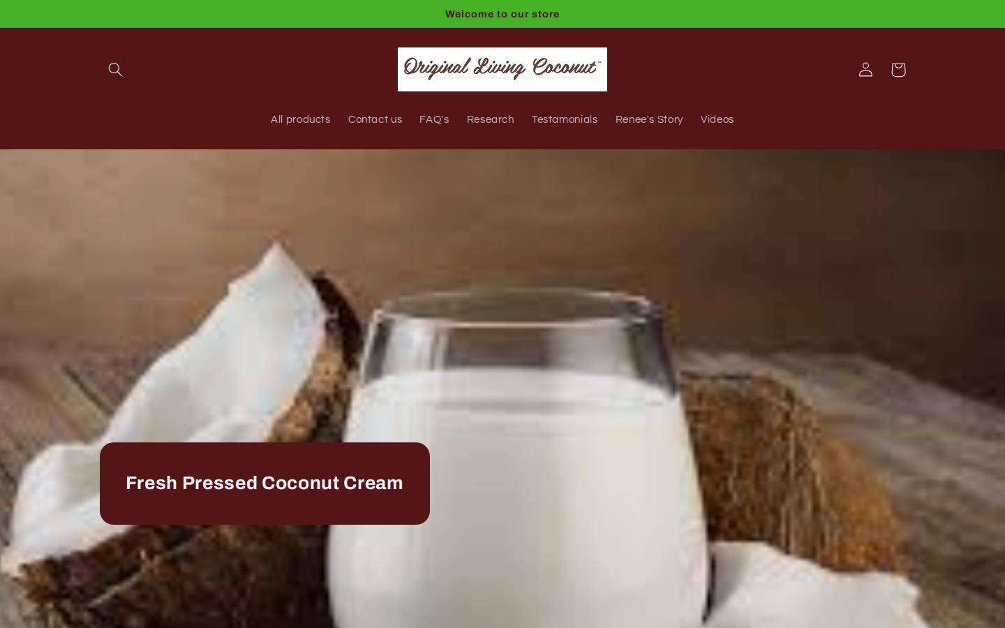 originallivingcoconut.com homepage screenshot