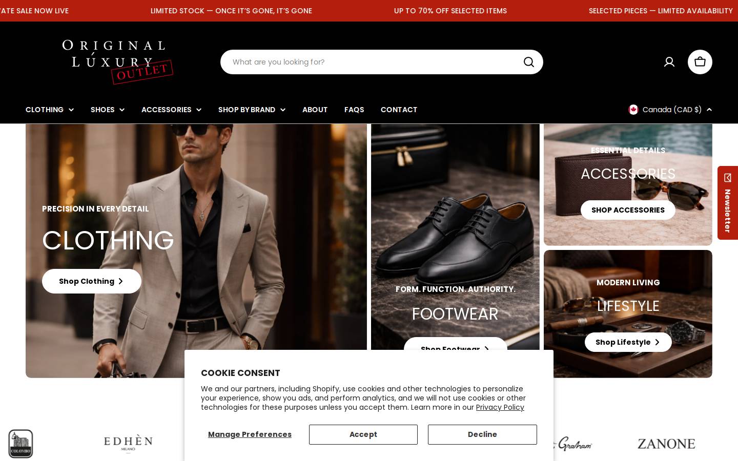 originalluxuryoutlet.com homepage screenshot