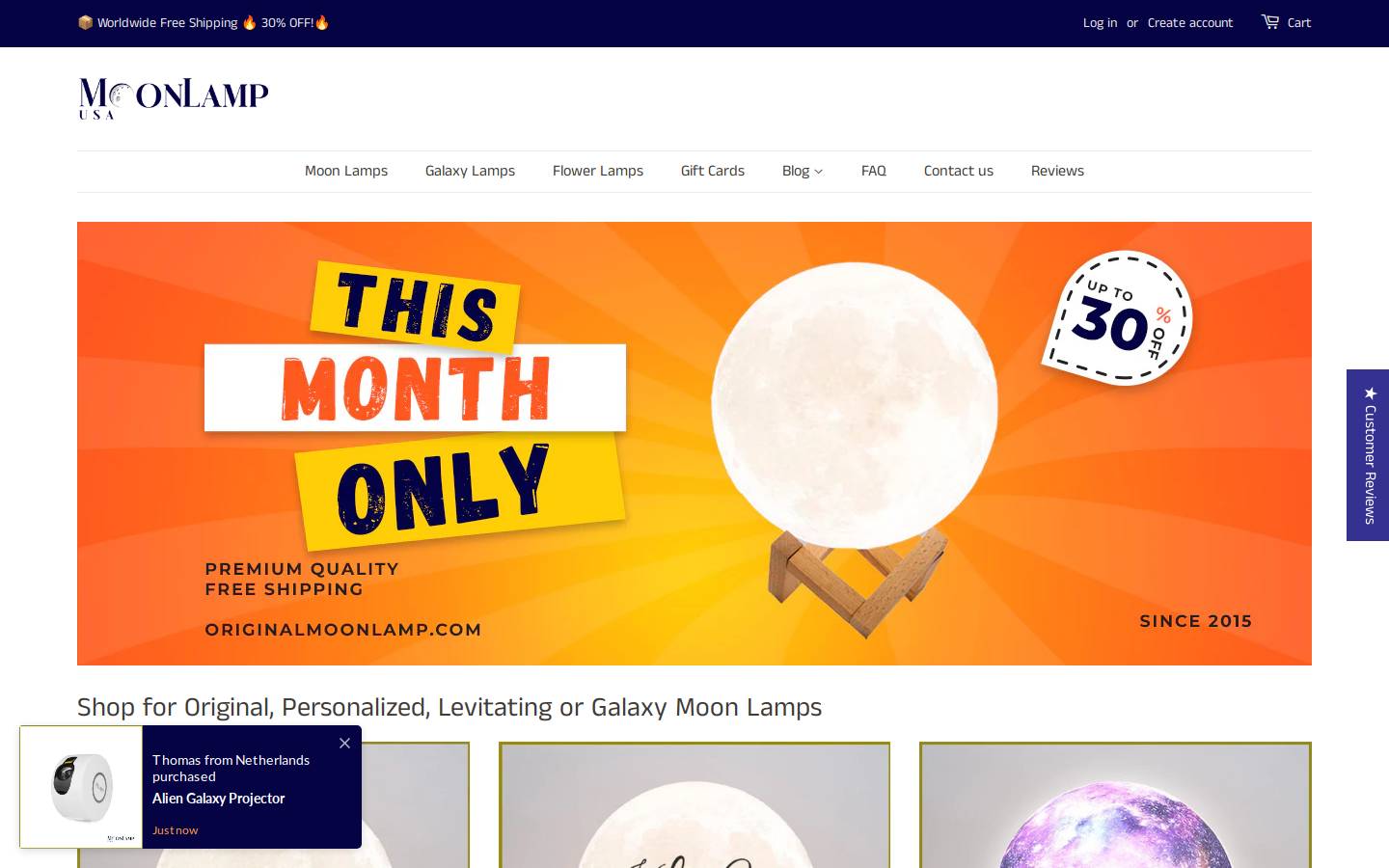 originalmoonlamp.com homepage screenshot