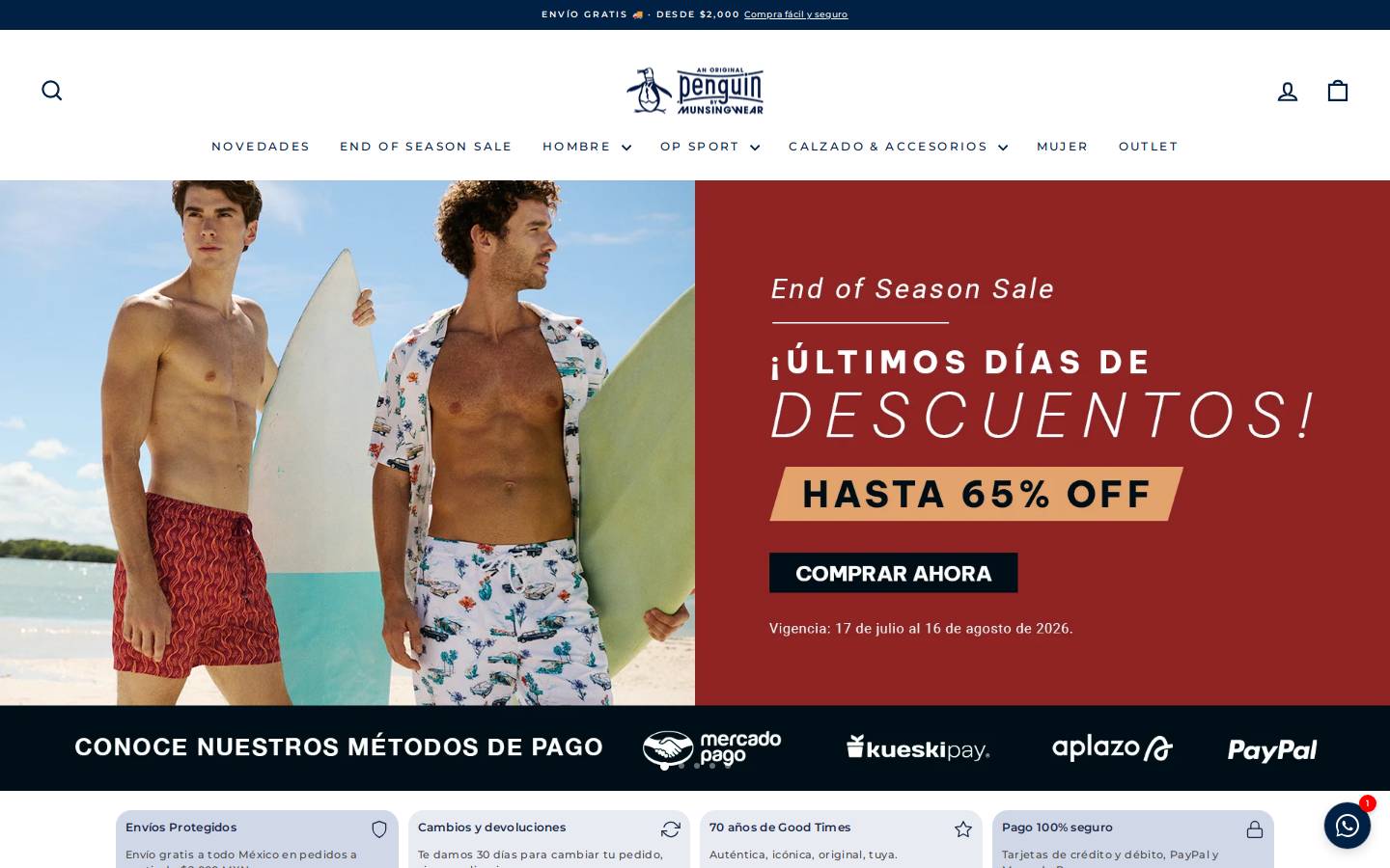 Original Penguin homepage screenshot