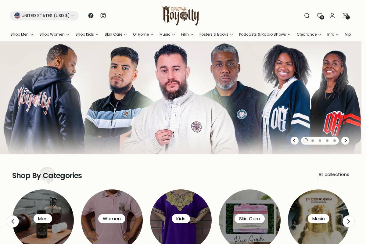 originalroyalty.com homepage screenshot