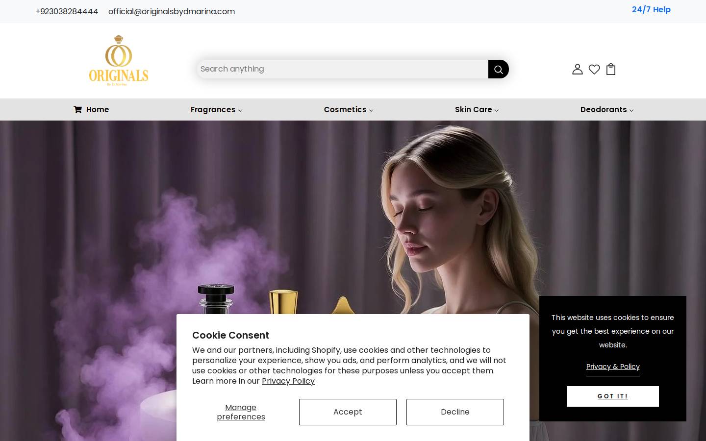 originalsbydmarina.com homepage screenshot