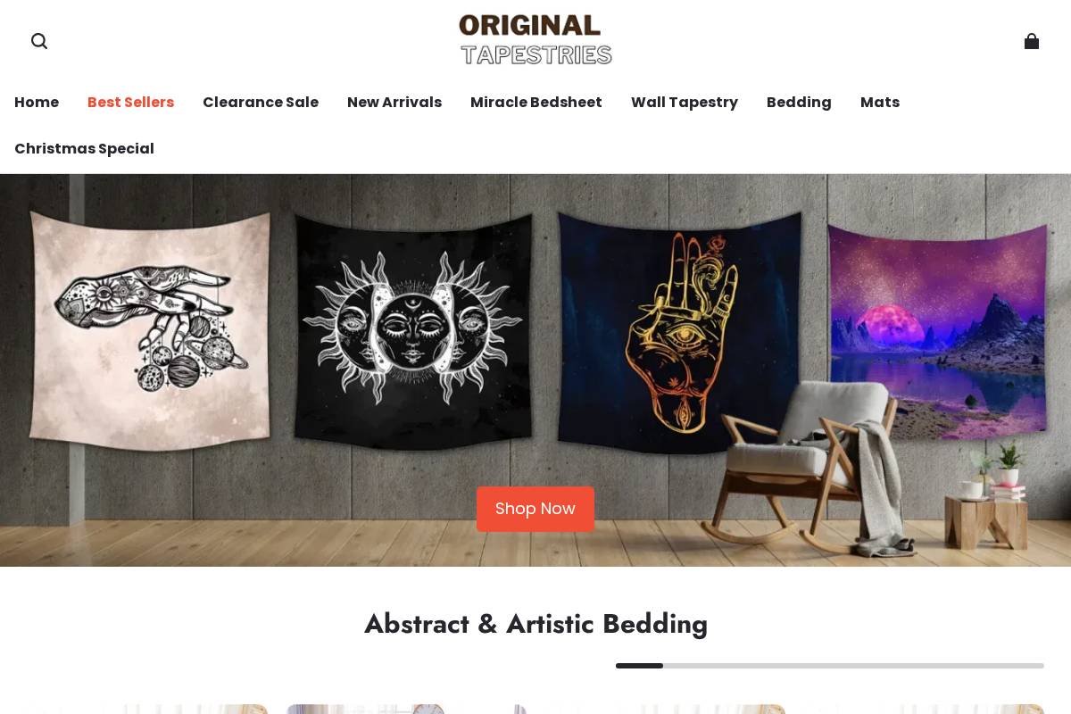 Originaltapestries homepage screenshot