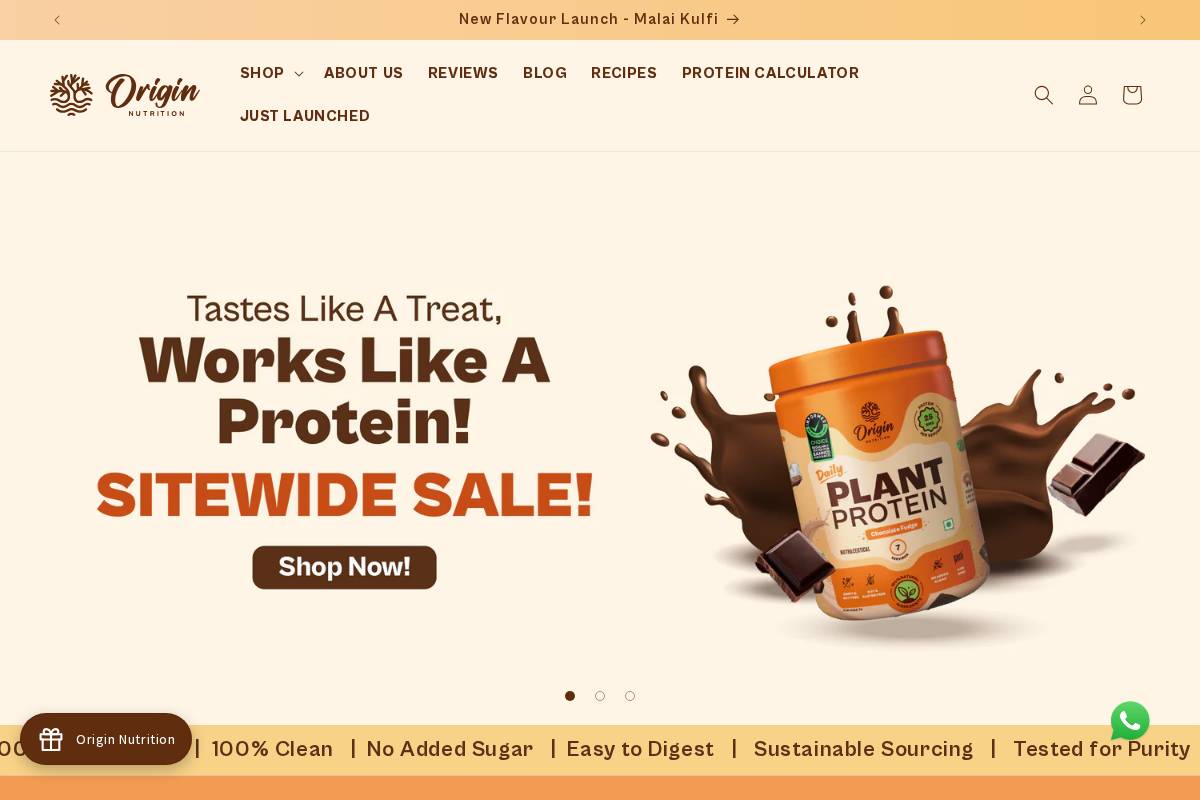 originnutrition.in homepage screenshot