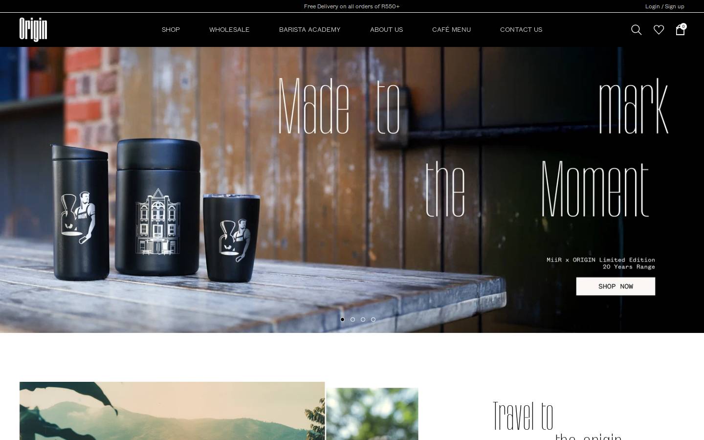 originroasting.co.za homepage screenshot
