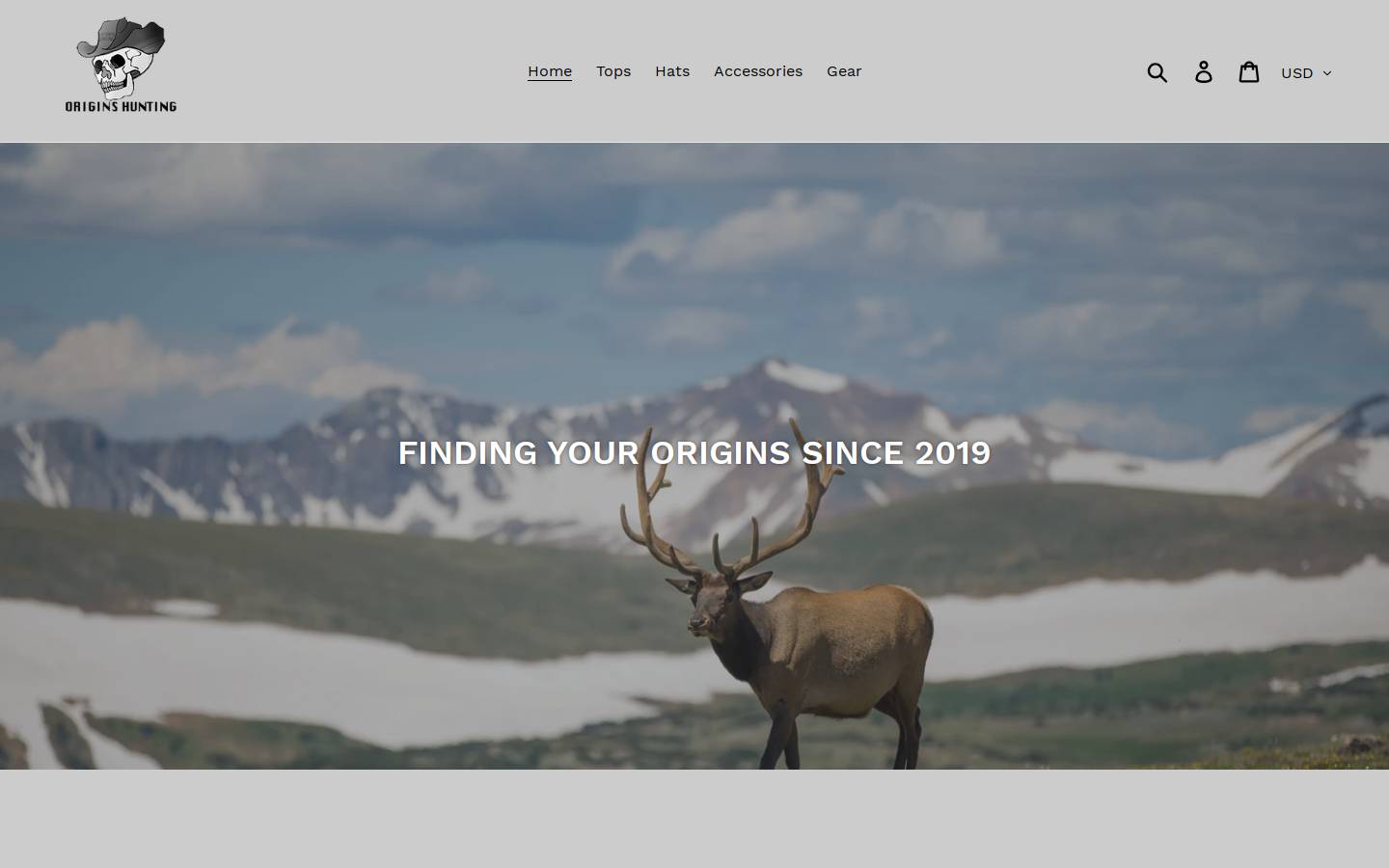 originshunting.com homepage screenshot