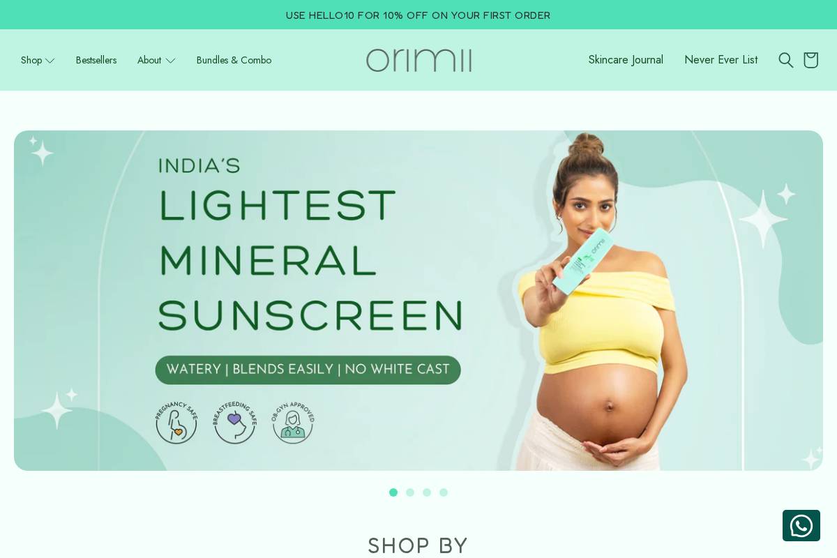 orimiiskincare.com homepage screenshot