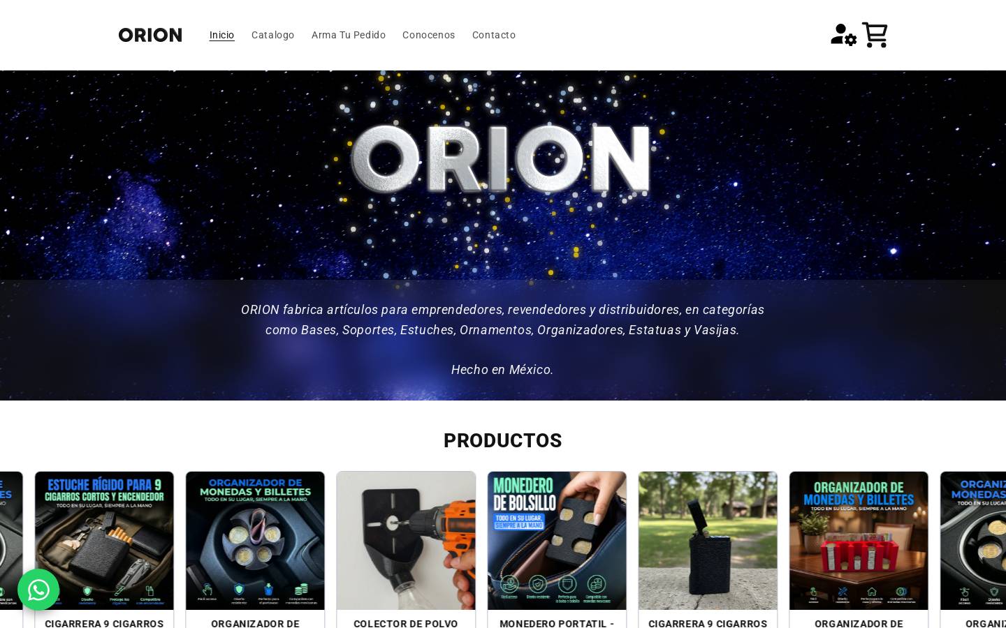 oriondistribucion.com homepage screenshot