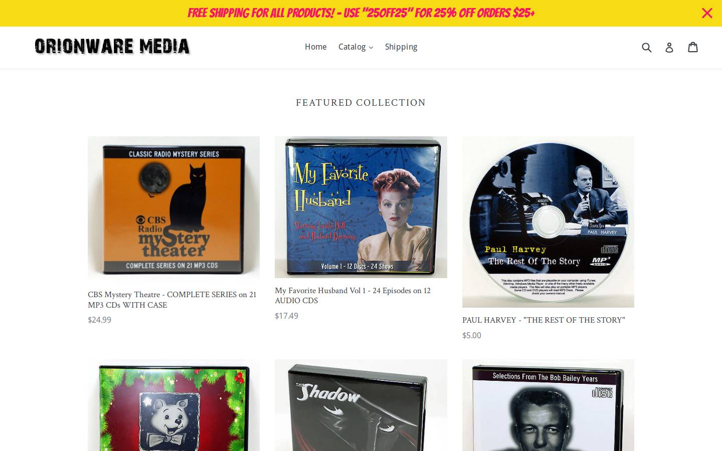 orionwaremedia.com homepage screenshot