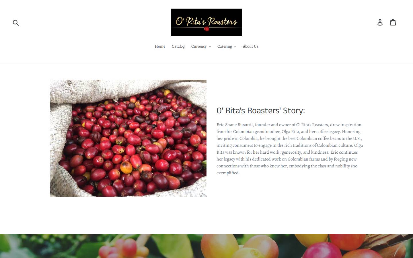 oritasroasters.com homepage screenshot
